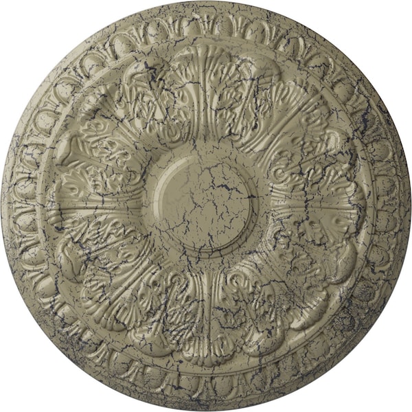 Ekena Millwork Colton Ceiling Medallion (Fits Canopies up to 4 3/4"), 15 3/4"OD x 1 1/2"P, Castle Stone Crackle CM15CNCSC - main